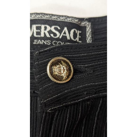 Vintage VERSACE Jeans Couture High-Waisted Pinstripe Pants 70s/80s - Picture 6 of 10